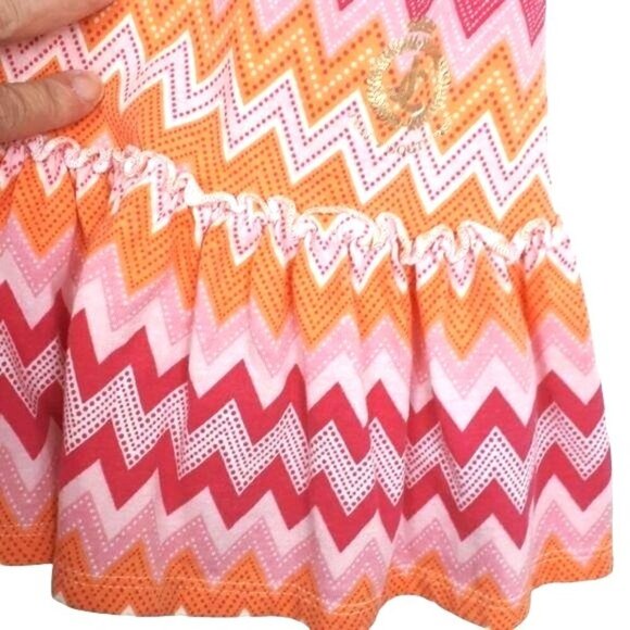 Juicy Couture Girls Orange Pink White Spaghetti Strap Ruffle Hem Sundress Small - Picture 2 of 8